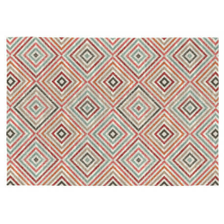 Tapis multicolore scandinave géométrique plat Viena