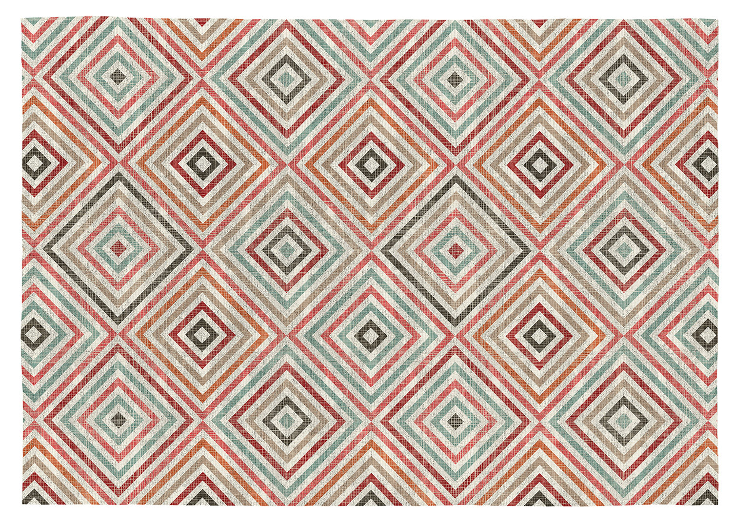 Tapis multicolore scandinave géométrique plat Viena