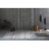 Tapis gris ethnique rectangle plat Volga