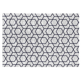 Tapis scandinave noir en coton plat Laisa