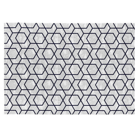 Tapis scandinave noir en coton plat Laisa