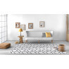 Tapis scandinave noir en coton plat Laisa