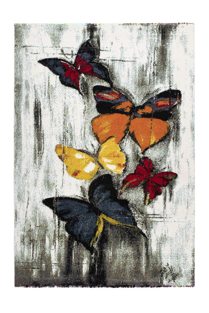 Tapis design papillon pour salon multicolore Ester