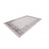 Tapis gris vintage avec franges en polyester Matthew