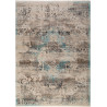 Tapis bleu océan vintage avec franges rectangle Bay