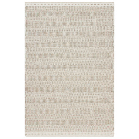 Tapis moderne en laine uni, tissé à la main, de couleur beige