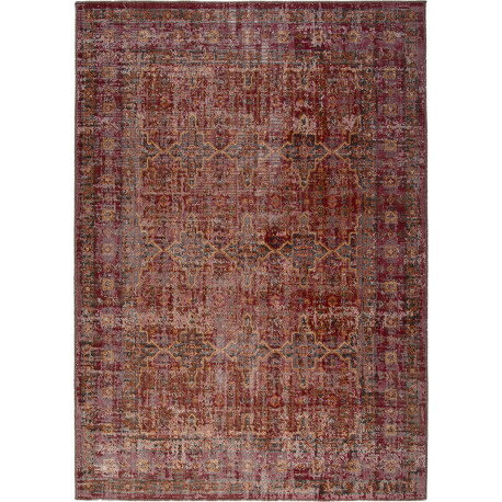 Tapis plat intérieur et extérieur rouge vintage Chieko