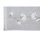 Tapis floral lavable en machine à courtes mèches gris Cotton Bolls Lorena Canals