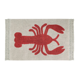 Tapis avec franges beige design Lobster Lorena Canals