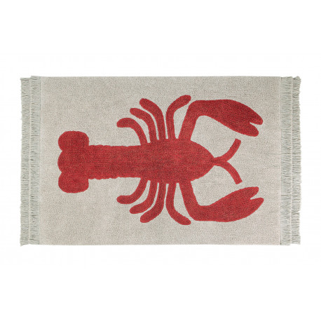 Tapis avec franges beige design Lobster Lorena Canals