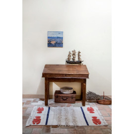 Tapis lavable en machine beige avec franges Mini Lobster XS Lorena Canals