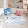 Tapis enfant en forme d'étoile bleu Happy Star Lorena Canals