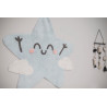 Tapis enfant en forme d'étoile bleu Happy Star Lorena Canals