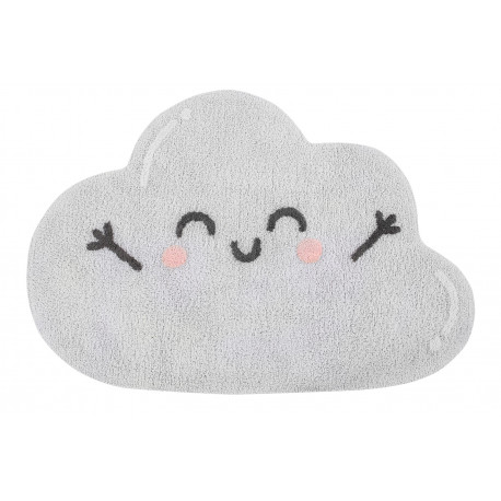 Tapis enfant en forme de nuage gris Happy Cloud Lorena Canals