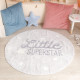 Tapis rond enfant lavable en machine gris Little Superstar Lorena Canals