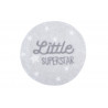 Tapis rond enfant lavable en machine gris Little Superstar Lorena Canals