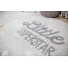 Tapis rond enfant lavable en machine gris Little Superstar Lorena Canals