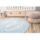 Tapis rond enfant lavable en machine bleu Baby, you rock! Lorena Canals