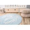 Tapis rond enfant lavable en machine bleu Baby, you rock! Lorena Canals