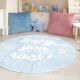 Tapis rond enfant lavable en machine bleu Baby, you rock! Lorena Canals