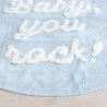 Tapis rond enfant lavable en machine bleu Baby, you rock! Lorena Canals