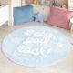 Tapis rond enfant lavable en machine bleu Baby, you rock! Lorena Canals