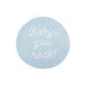 Tapis rond enfant lavable en machine bleu Baby, you rock! Lorena Canals