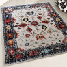 Tapis rayé salon vintage rouge rectangle Izmir