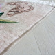 Tapis avec franges antidérapant floral rose Liana