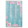 Tapis floral turquoise avec franges plat John