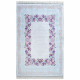 Tapis de salon turquoise floral plat avec franges Land