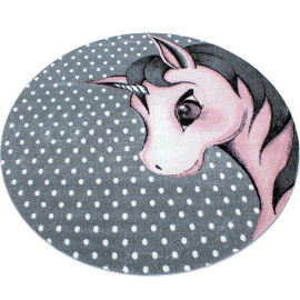 Tapis rond pour chambre de bébé licorne Willis