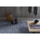 Tapis design bleu plat pour salon rectangle Long Beach