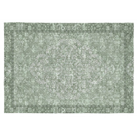 Tapis vintage vert plat rectangle Roseto