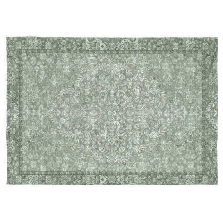 Tapis vintage vert plat rectangle Roseto