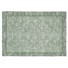 Tapis vintage vert plat rectangle Roseto