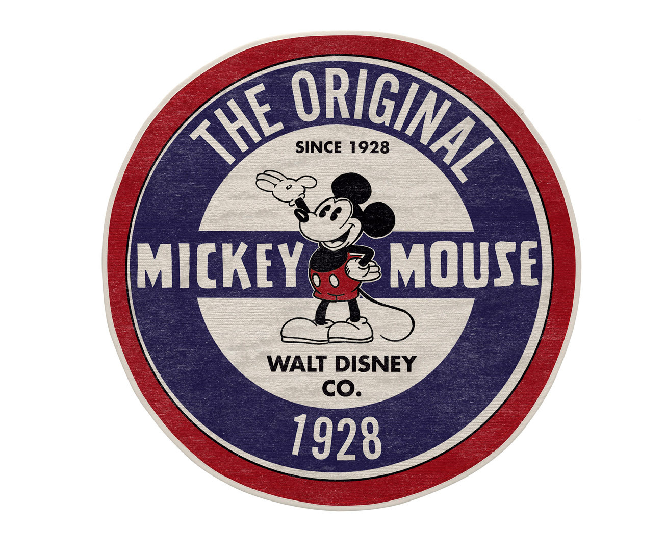 Tapis lavable en machine rond bleu Disney The Original Mickey