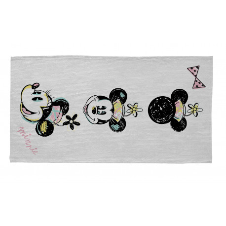 Tapis pour fille gris lavable en machine Cute Minnie