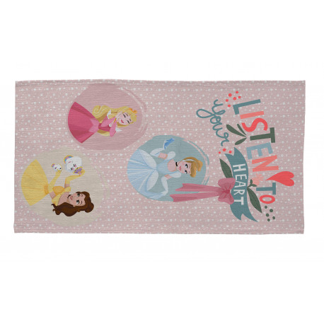 Tapis rose pour chambre de fille Disney lavable en machine Heart Princess