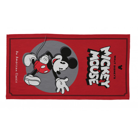 Tapis pour garçon rouge Disney rectangle Hello Mickey