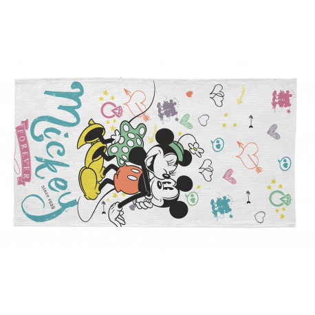 Tapis pour fille lavable en machine blanc Disney Mickey Forever