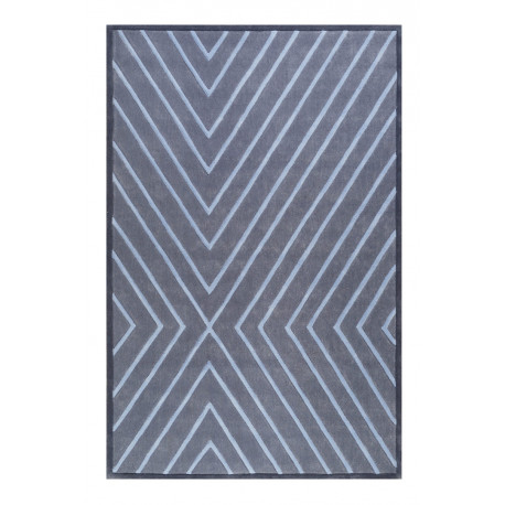 Tapis bleu Esprit géométrique design V. Flip