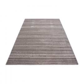 Tapis rayé uni à courtes mèches rectangle Ocrul