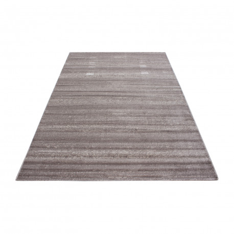 Tapis rayé uni à courtes mèches rectangle Ocrul