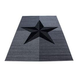 Tapis gris pour salon étoile design Hipora