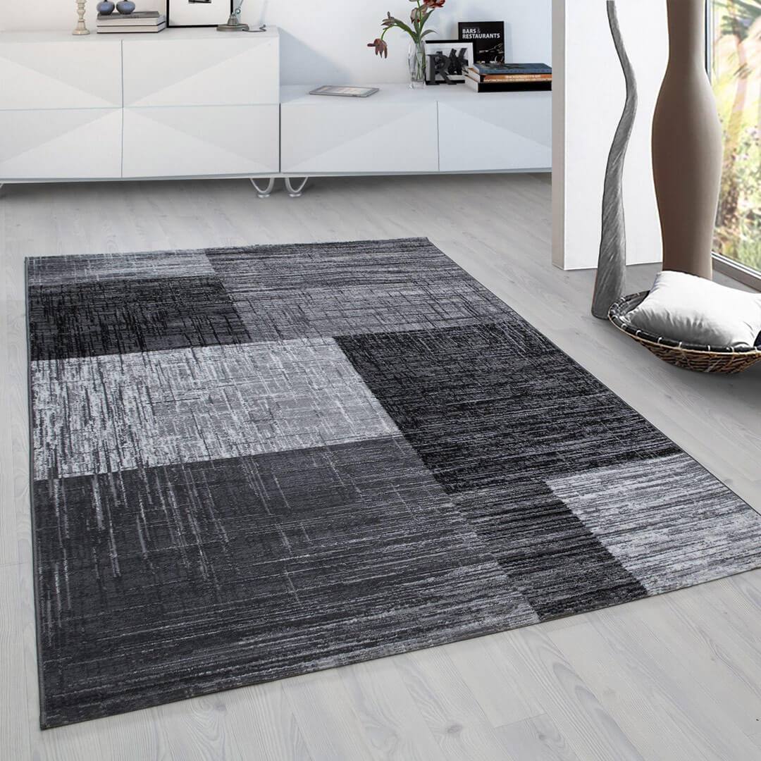  Tapis  contemporain pour salon  noir  Rozza