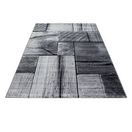 Tapis effet bois design noir Azureo