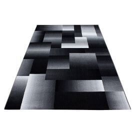 Tapis géométrique noir design Weso