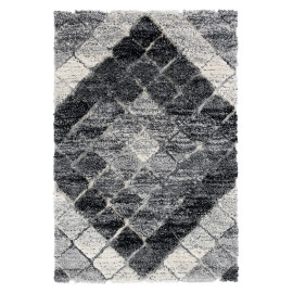 Tapis shaggy cubique effet 3D design gris Carmelo