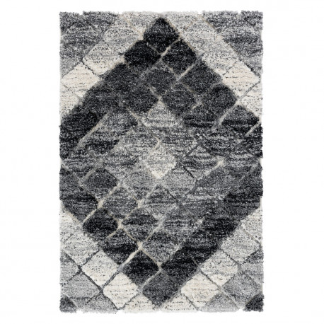 Tapis shaggy cubique effet 3D design gris Carmelo